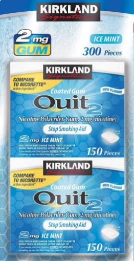 Picture of Kẹo singum cai thuốc lá vị bạc hà kirkland signature quit 2mg, ice mint gum