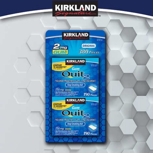 Picture of Kẹo singum cai thuốc lá không đường kirkland signature quit gum 2mg