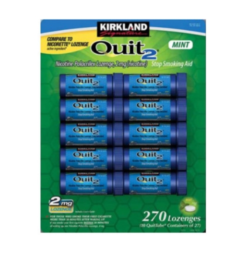 Picture of Kẹo ngậm cai thuốc lá vị bạc hà kirkland signature quit lozenges 2mg