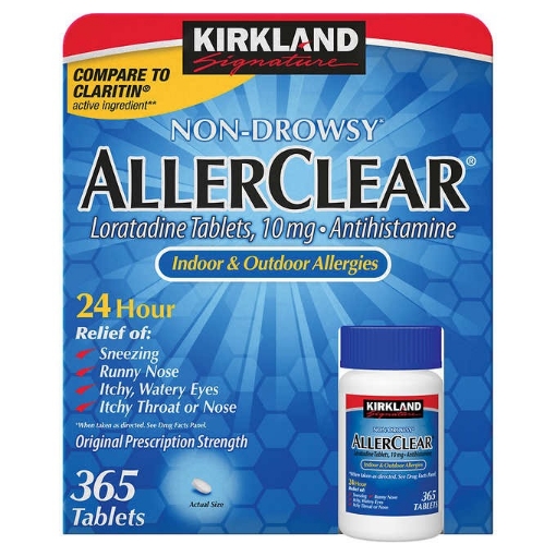 Picture of Thuốc chống dị ứng không buồn ngủ kirkland signature non - drowsy allerclear antihistamine 10 mg,365 viên
