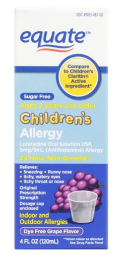 Picture of Thuốc giảm dị ứng dành cho trẻ em dạng lỏng equate children's allergy oral solution - grape