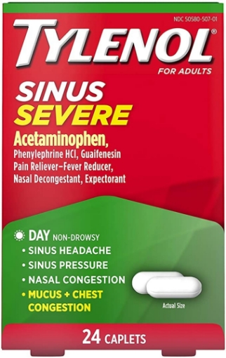 Picture of Thuốc trị viêm xoang tylenol sinus severe daytime caplets, 24 viên