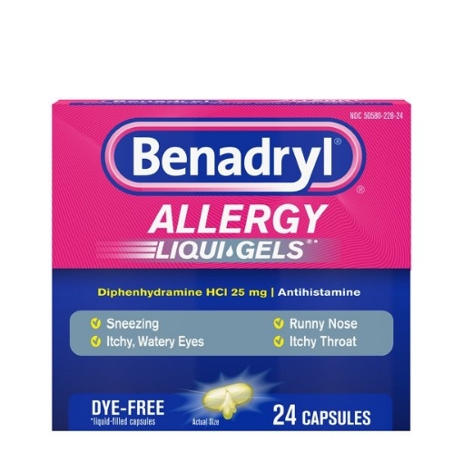 Picture of Thuốc chống dị ứng benadryl allergy liqui-gels, 24 viên