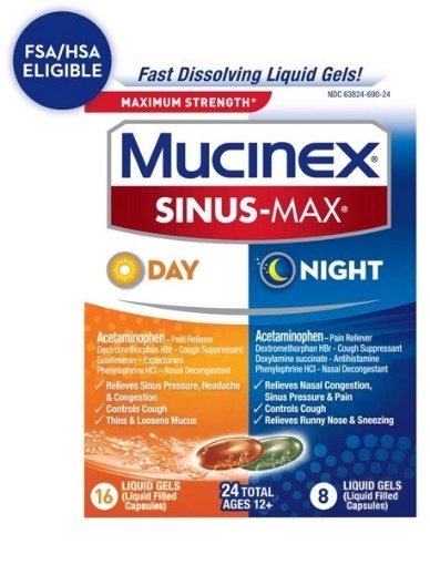 Picture of Thuốc trị thuốc trị viêm xoang ngày & đêm mucinex maximum strength sinus-max day & night