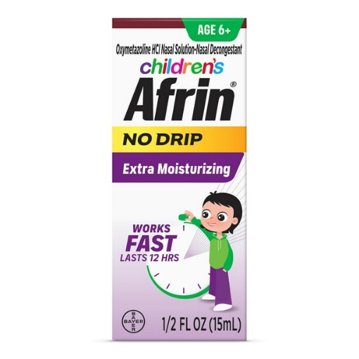 Picture of Thuốc xịt giảm nghẹt mũi dành cho trẻ em 12h từ 6 tuổi trở lên - children's afrin no drip extra moisturizing 12 hour stuffy nose nasal spray 15ml