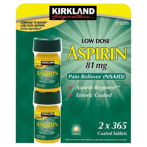 Picture of Thuốc giảm đau kirkland signature low dose aspirin 81 mg