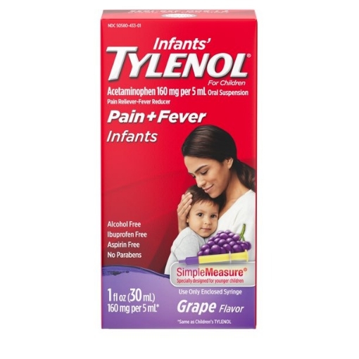 Picture of Siro giảm đau và hạ sốt dành cho trẻ sơ sinh hương nho infants' tylenol pain reliever - fever reducer oral suspension medicine, grape flavor