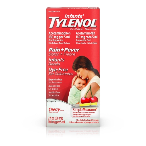 Picture of Siro giảm đau và hạ sốt dành cho trẻ sơ sinh infants' tylenol pain reliever - fever reducer oral suspension medicine, cherry flavor