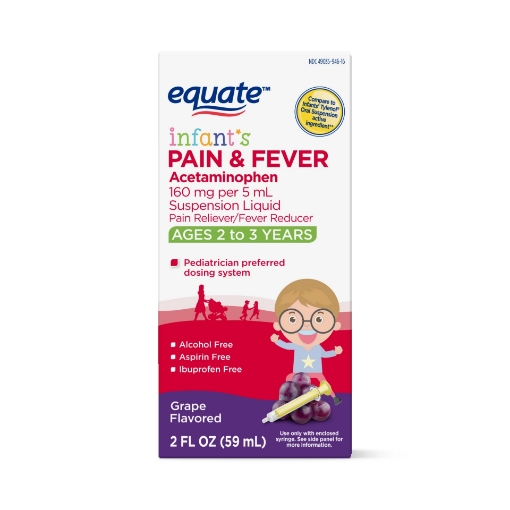 Picture of Thuốc giảm đau và hạ sốt cho trẻ em equate infant's pain & fever acetaminophen, 160 mg
