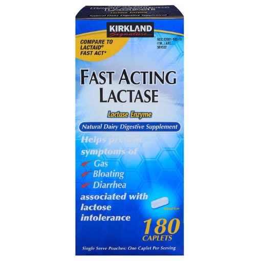 Picture of Viên uống ngăn ngừa các triệu chứng không dung nạp lactose kirkland signature fast acting lactase,180 viên.