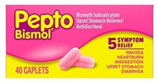 Picture of Viên uống giảm 5 triệu chứng dạ dày, tiêu hóa pepto bismol 5 symptom digestive relief caplets, 40 viên