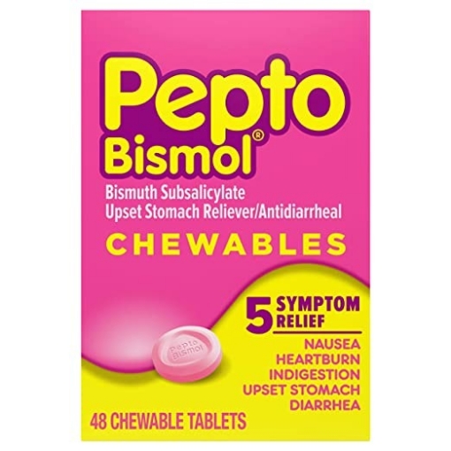 Picture of Viên nhai giảm 5 triệu chứng dạ dày, tiêu hóa pepto bismol 5 symptom digestive relief chewables tablets