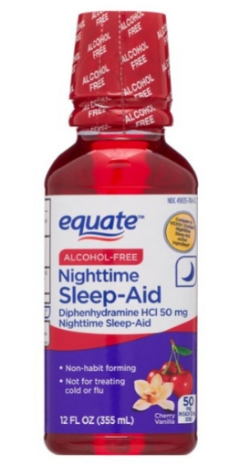 Picture of Thuốc hỗ trợ giấc ngủ ban đêm vị vani anh đào equate alcohol-free nighttime sleep aid - cherry vanilla