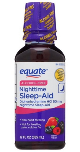 Picture of Thuốc hỗ trợ giấc ngủ ban đêm vị quả mọng equate alcohol-free nighttime sleep aid - berry flavor