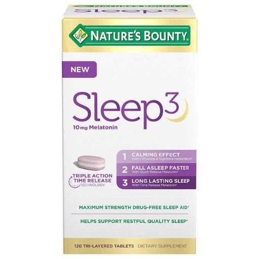 Picture of Viên uống hỗ trợ giấc ngủ nature's bounty sleep3 10mg. melatonin