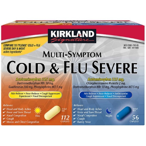 Picture of Thuốc trị cảm lạnh, cảm cúm ngày và đêm kirkland signature severe cold & flu multi-symptom day and night