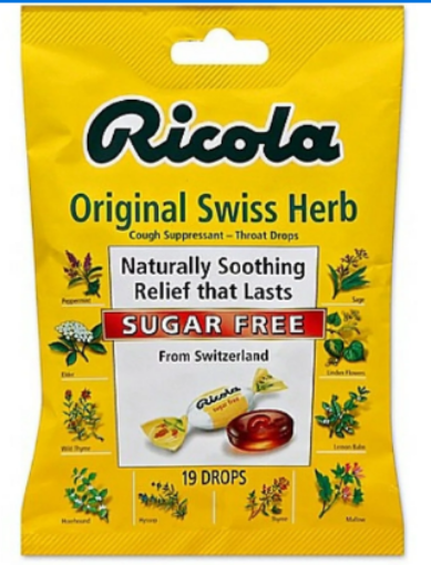 Picture of Kẹo ngậm trị ho không đường ricola sugar free orginal natural herb cough drops, 19 drops