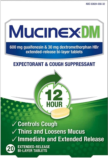 Picture of Thuốc trị long đờm, giảm ho suốt 12 giờ mucinex dm 12 hour extended-release bi-layer tablets, 20 viên