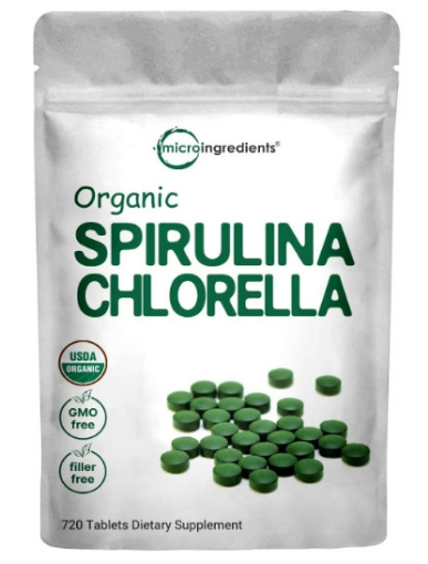 Picture of Viên uống Tảo xoắn hữu cơ Microingredients Organic Chlorella Spirulina Tablets 