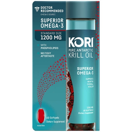 Picture of Viên uống dầu nhuyễn thể Kori Pure Antarctic Krill Oil Superior Omega-3, 1200 mg, 60 viên
