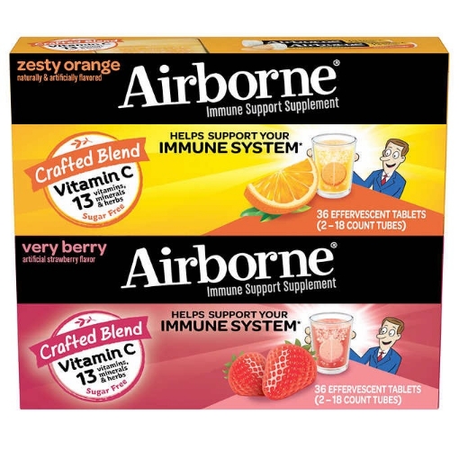 Picture of Viên sủi bổ sung Vitamin C Airborne Immune Support Supplement, 36 viên
