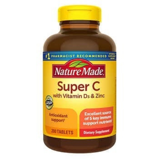 Picture of Viên uống hỗ trợ miễn dịch Nature Made Super C with Vitamin D3 & Zinc, 200 viên
