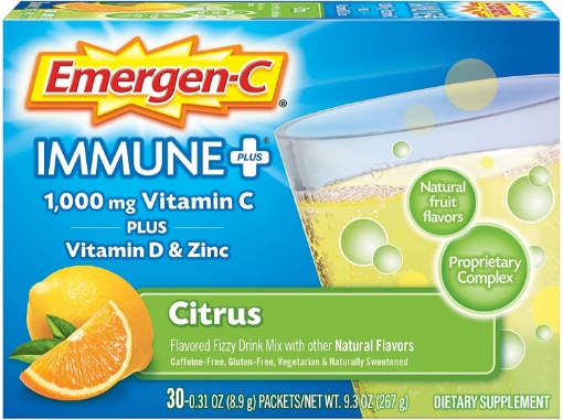 Picture of Bột hòa tan Vitamin C + Vitamin D & Kẽm Emergen-C Immune+ 1000 mg Vitamin C  Plus Vitamin D & Zinc, Citrus
