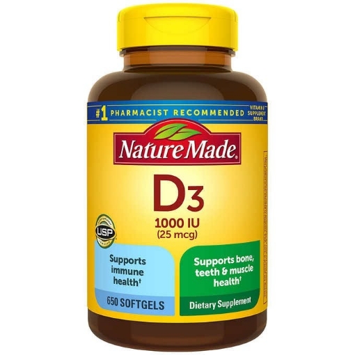 Picture of Viên uống bổ sung Vitamin D3 Nature Made Vitamin D3 25 mcg, 650 viên