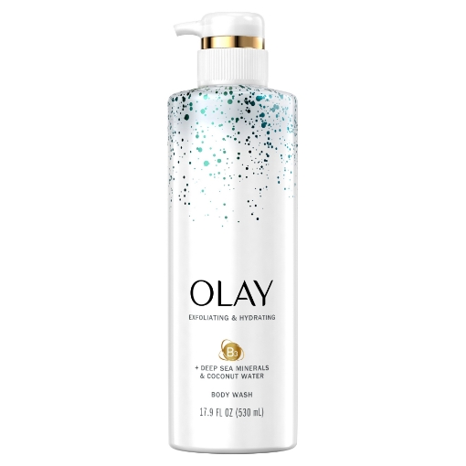 Picture of Sữa tắm dưỡng ẩm và tẩy tế bào chết Olay Exfoliating & Hydrating Body Wash with Deep Sea Minerals, Coconut Water, and Vitamin B3