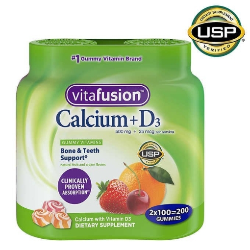 Picture of Kẹo dẻo bổ sung Canxi & Vitamin D3 Vitafusion Calcium + D3, 200 Gummies