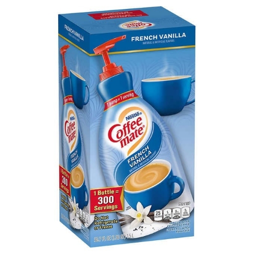 Picture of Kem pha cà phê dạng lỏng vị vani pháp nestlé coffee - mate coffee creamer, french vanilla, pump bottle, 50.7fl oz ~ 1.5l