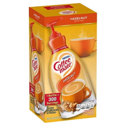 Picture of Kem pha cà phê dạng lỏng vị hạt phỉ nestlé coffee - mate coffee creamer, hazelnut, pump bottle,50.7fl oz ~ 1.5l