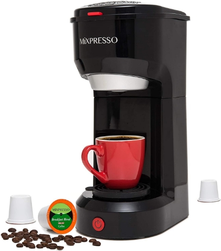 Picture of Máy pha cà phê 2 trong 1 mixpresso 2 in 1 single serve coffee maker for k cup pods & ground coffee, black