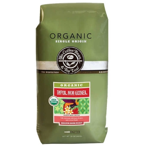 Picture of Cà phê rang vừa nguyên hạt hữu cơ the coffee bean & tea leaf organic papua new guinea coffee, medium dark roast, whole bean