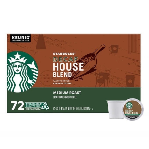Picture of Cà phê rang vừa đã khử caffein dạng cốc starbucks coffee decaffeinated medium roast house blend k-cup