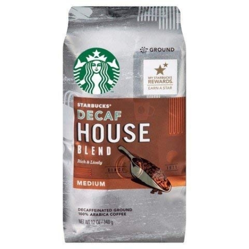 Picture of Cà phê rang vừa đã khử caffein starbucks decaf house blend medium roast ground coffee