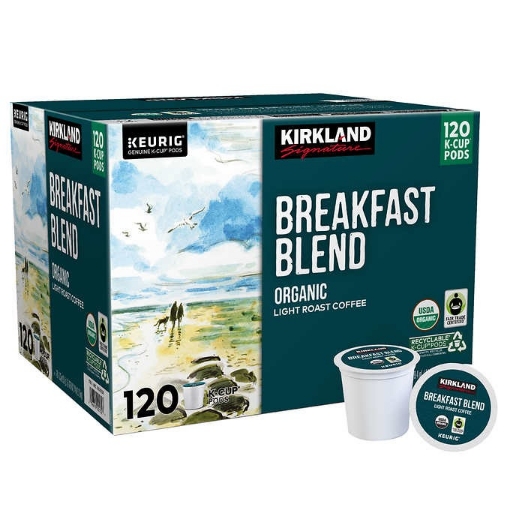Picture of Cà phê rang nhẹ hữu cơ dạng cốc kirkland signature coffee breakfast blend k-cup pod