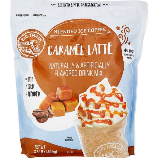 Picture of Hỗn hợp cà phê caramen đá xay big train blended ice coffee drink mix, caramel latte