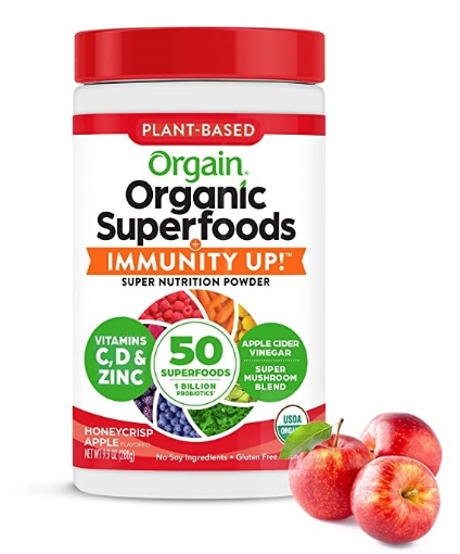 Picture of Bột siêu thực phẩm hữu cơ tăng cường hệ miễn dịch orgain organic superfoods + immunity up! super nutrition powder, honeycrisp apple