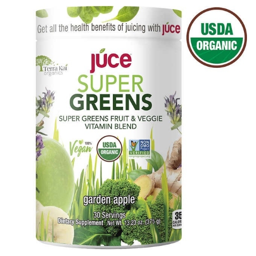 Picture of Bột trái cây, rau củ xanh hữu cơ terra kai usda organic juce super greens and veggie powder, garden apple