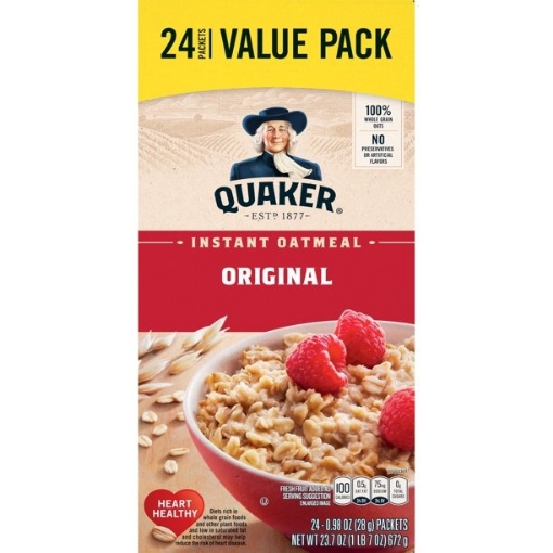Picture of Bột yến mạch ăn liền quaker instant oatmeal - original, value pack, 24 gói