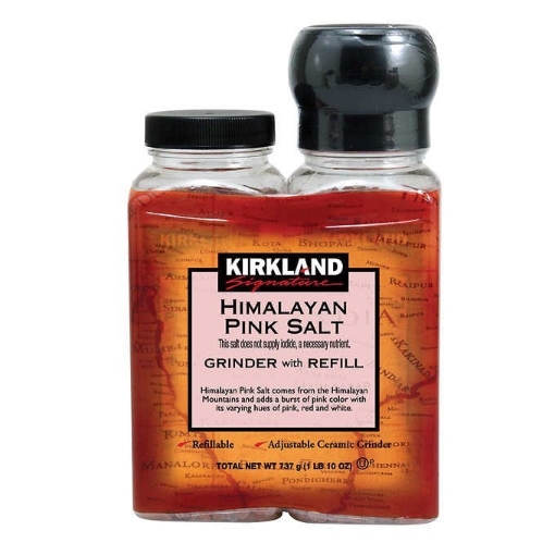 Picture of Muối hồng himalayan kèm máy xay có thể điều chỉnh kirkland signature himalayan pink salt, grinder with refill