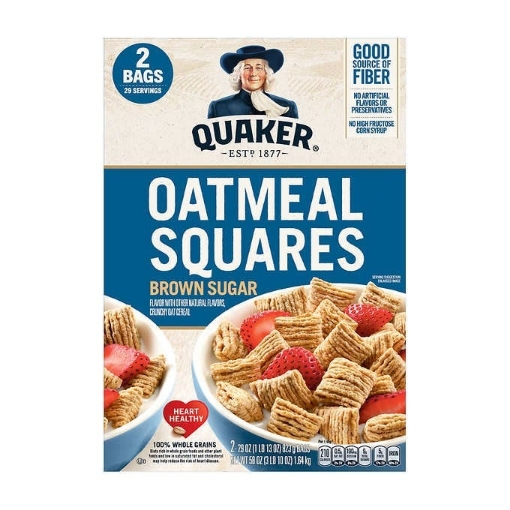 Picture of Ngũ cốc yến mạch đường nâu quaker oatmeal squares cereal, brown sugar