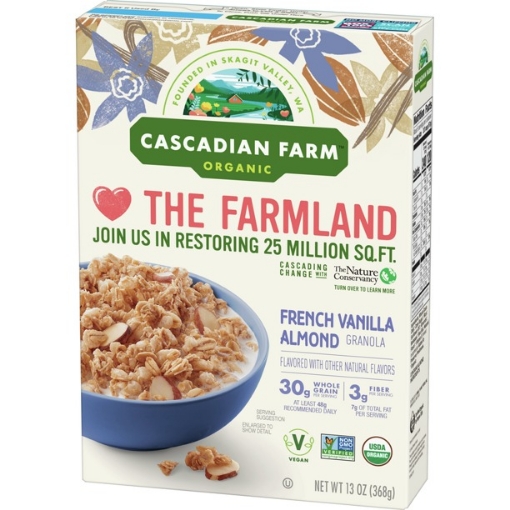 Picture of Ngũ cốc yến mạch hạnh nhân vani pháp hữu cơ cascadian farm organic granola, french vanilla almond cereal