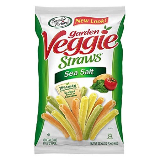 Picture of Bánh snack ống hút rau củ vị muối biển sensible portions garden veggie straws, sea salt, 23.5 oz