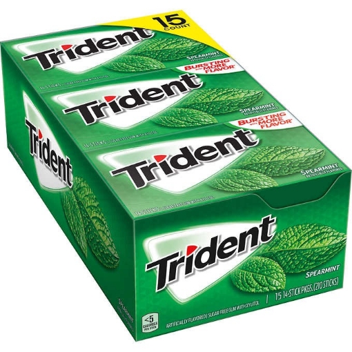 Picture of Kẹo cao su không đường vị bạc hà á trident sugar free gum, spearmint