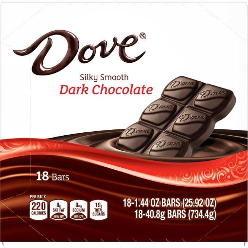 Picture of Thanh kẹo sô-cô-la đen dove dark chocolate candy bars, full size
