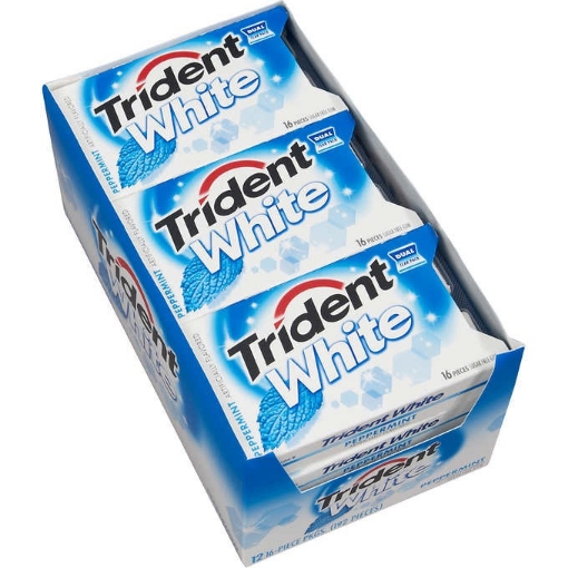 Picture of Kẹo cao su không đường trắng răng vị bạc hà âu trident white sugar free gum, peppermint