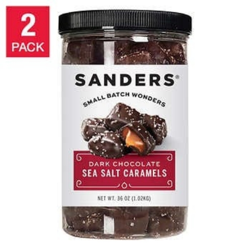 Picture of Kẹo sô cô la đen nhân caramel muối biển sanders dark chocolate sea salt caramels, 2 pack