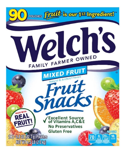 Picture of Kẹo dẻo trái cây welch's fruit snacks - mixed fruit, 2kg ~ 4.5lb